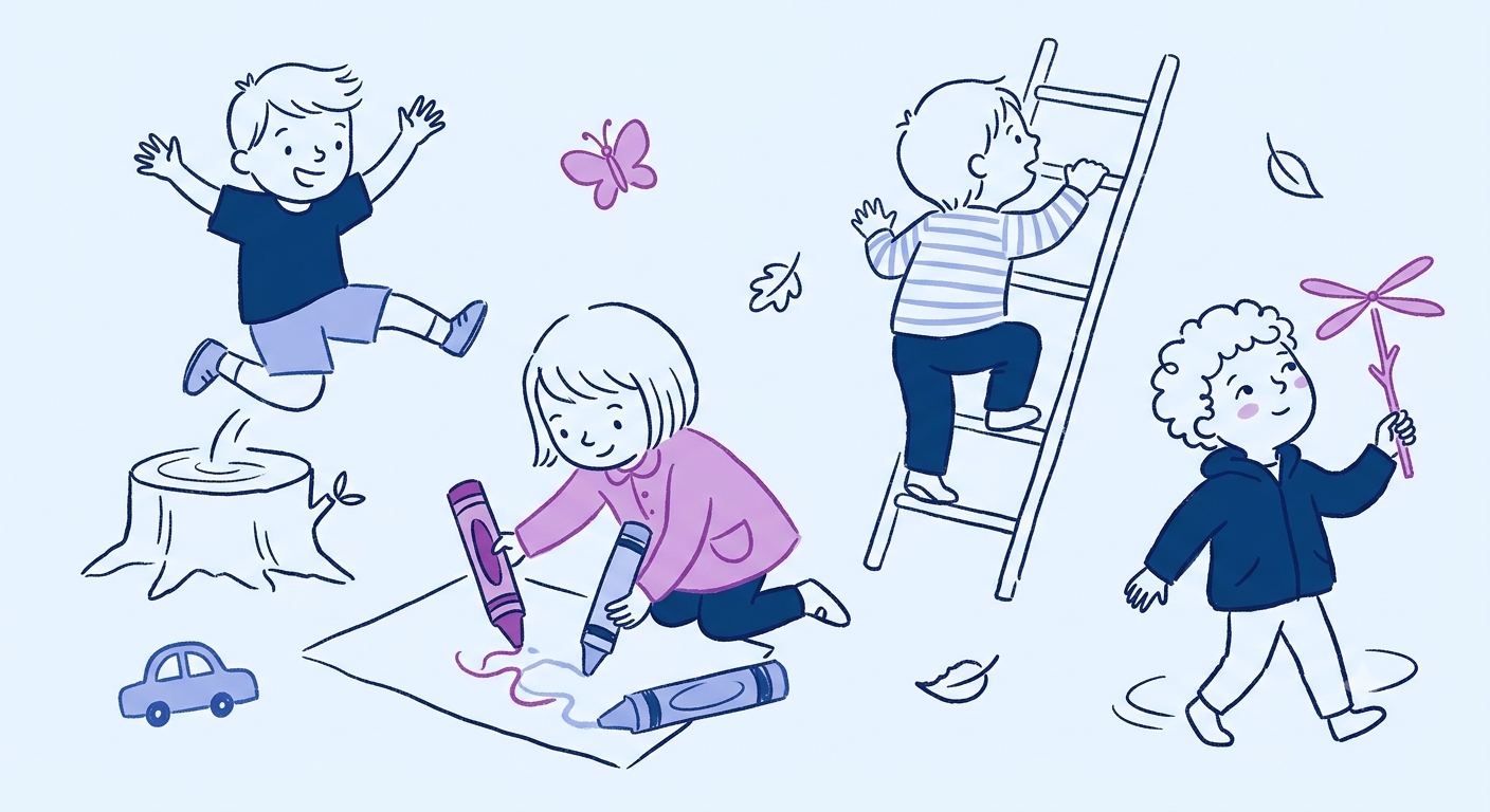 Child practicing pencil control and fine motor skills through playful activity