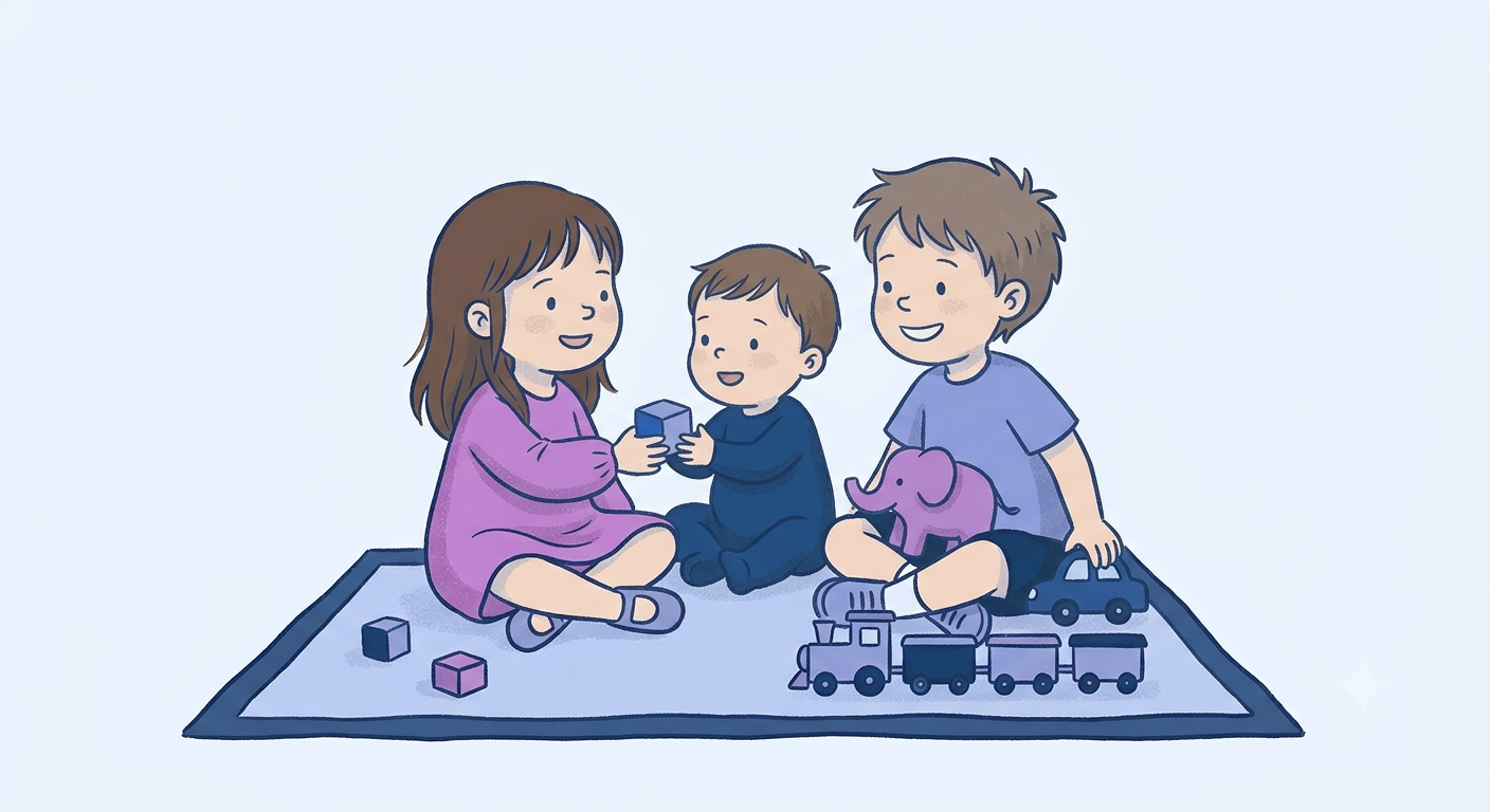 Child exploring numbers at home through play and everyday objects