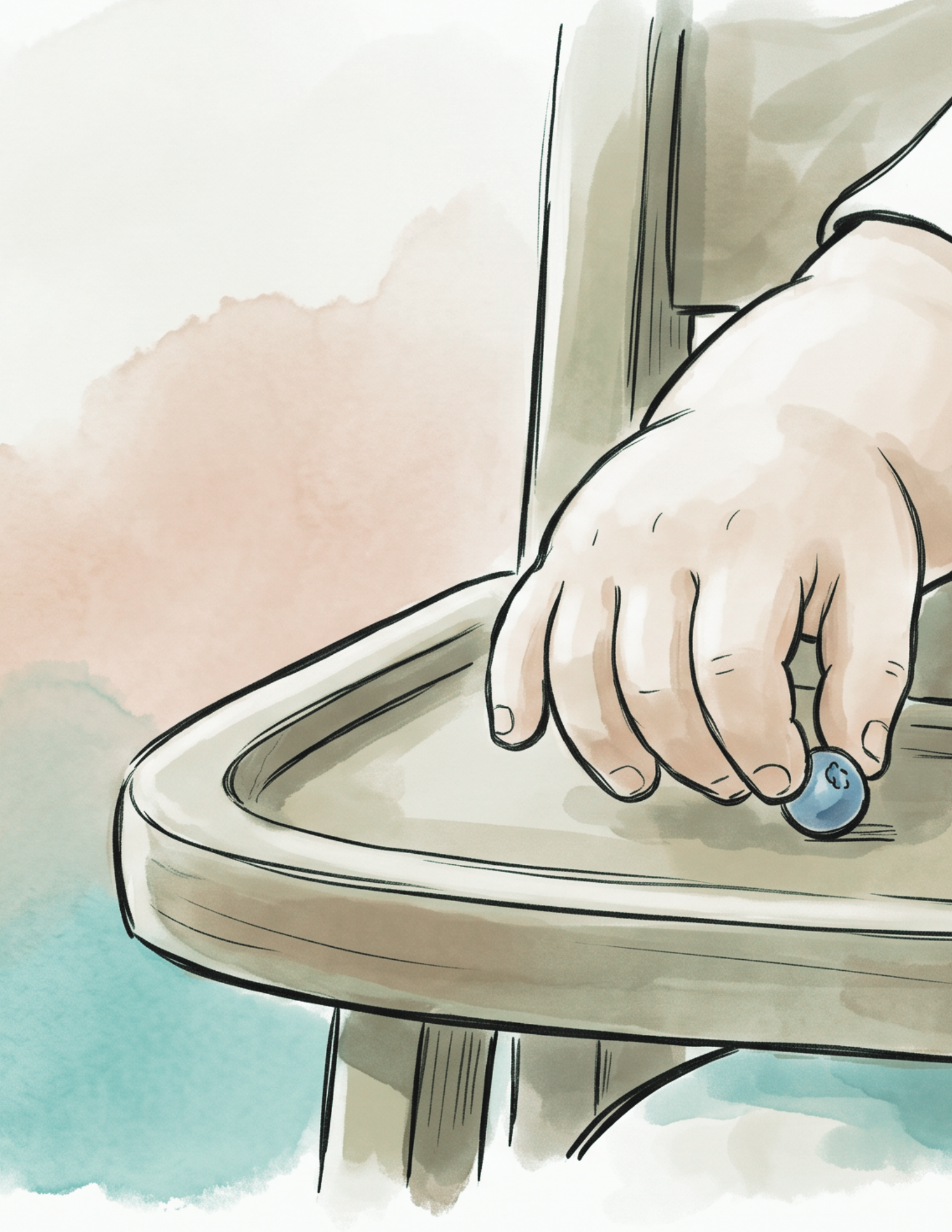 Toddler picking up a small object between thumb and index finger