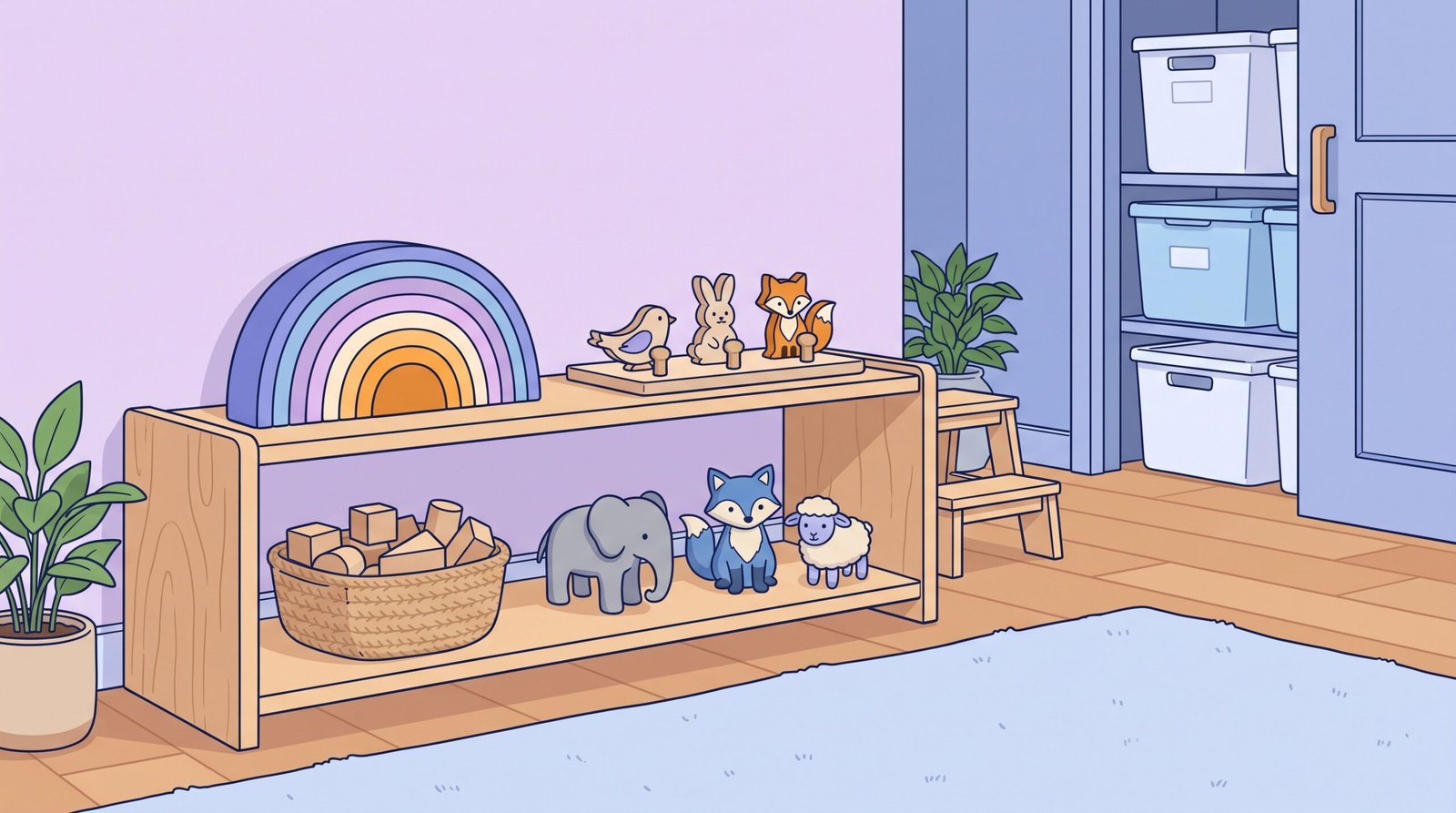 how to encourage independent play preschool toy rotation