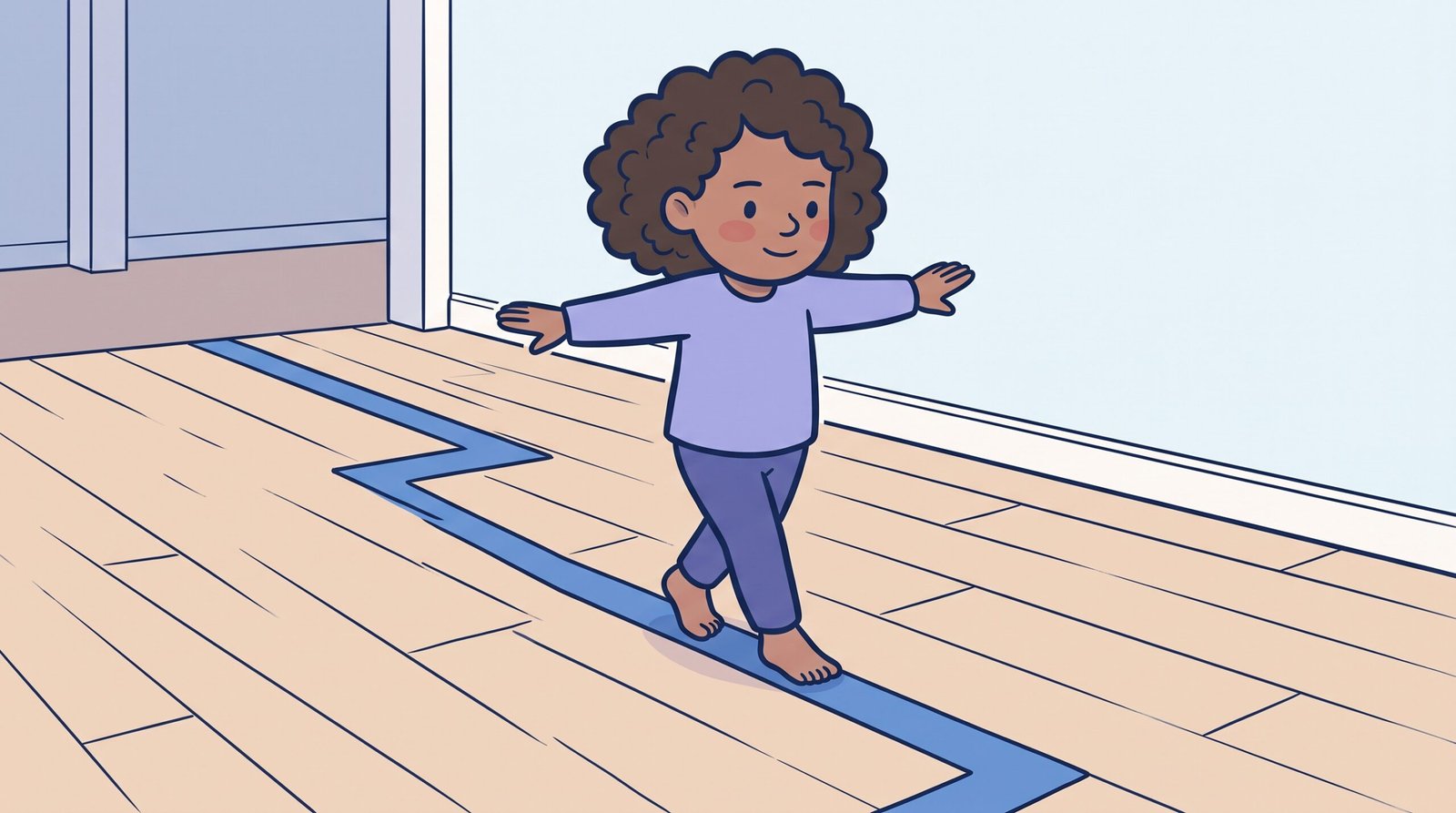 indoor obstacle course for preschoolers balance tape line