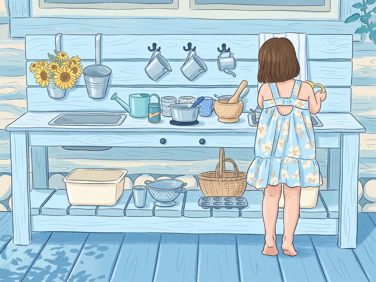 mud kitchen play ideas at home simple setup