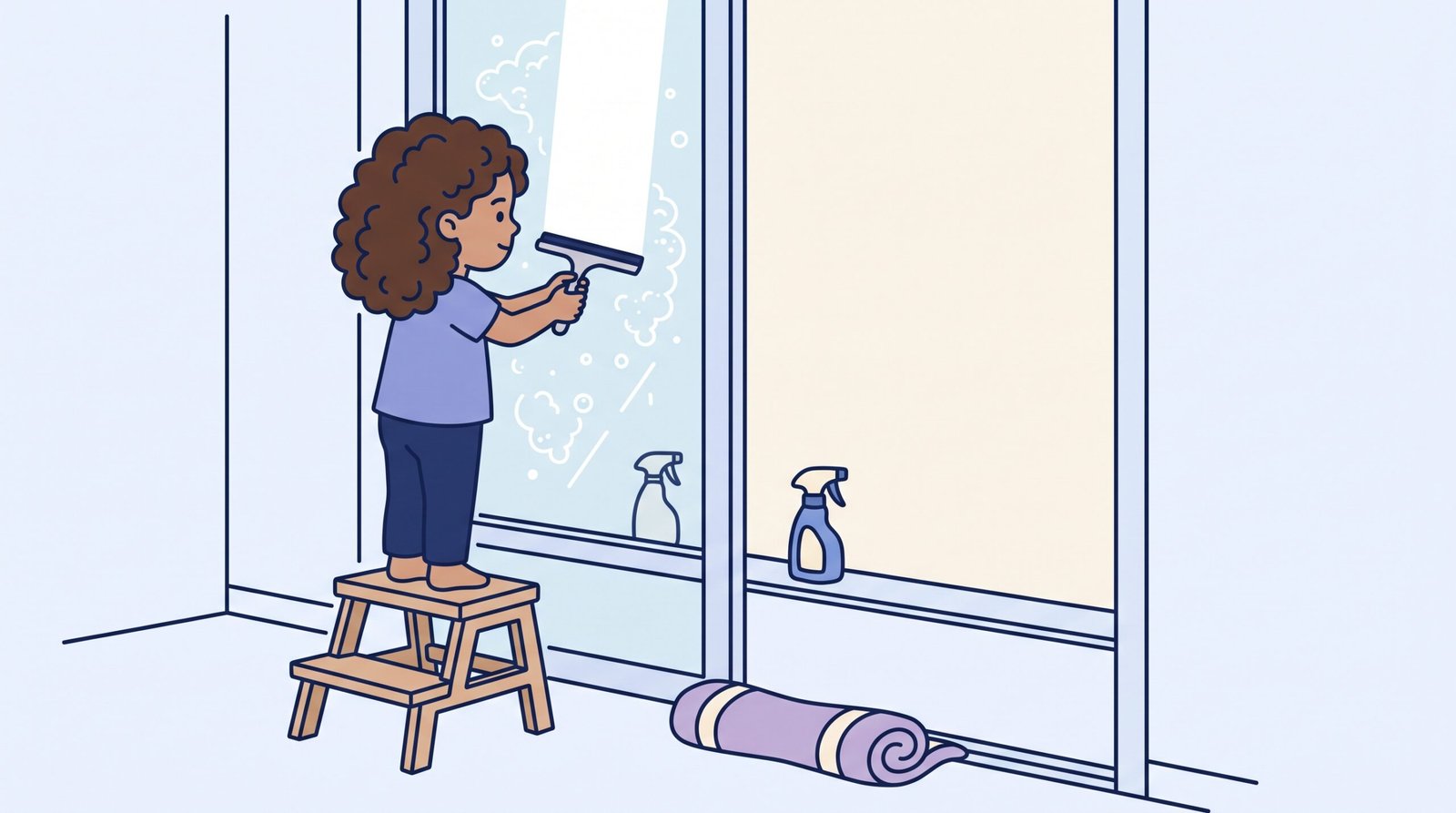 practical life activities preschool at home window washing