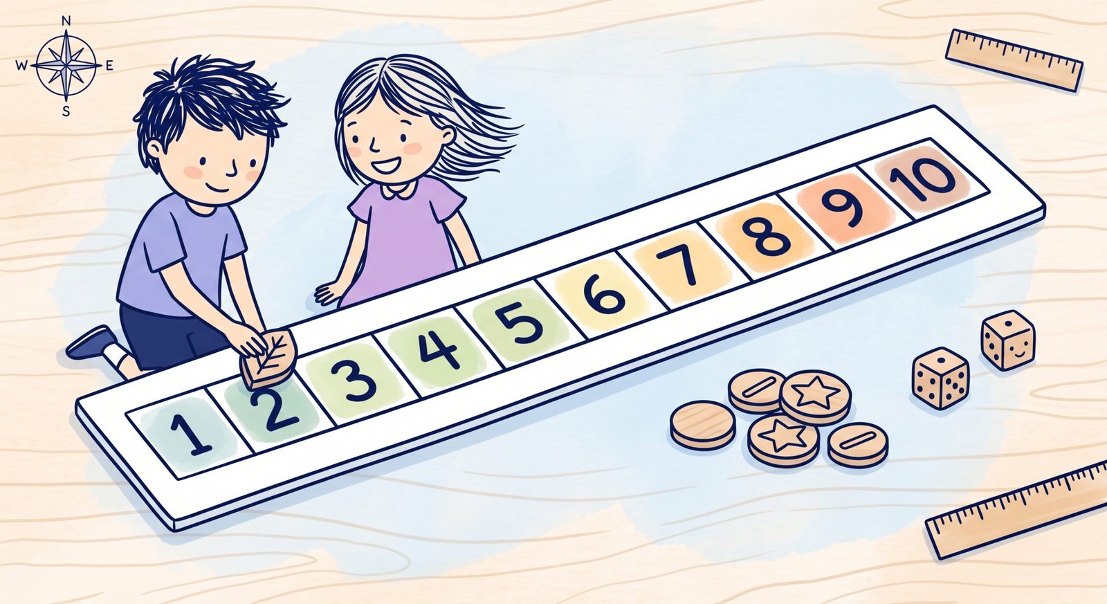 Linear number line board game research by Siegler and Ramani